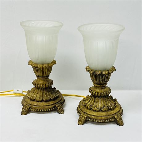 Pair of Traditional Torchiere Table Lamps