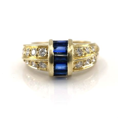 Sapphire and Diamond 18K Ring