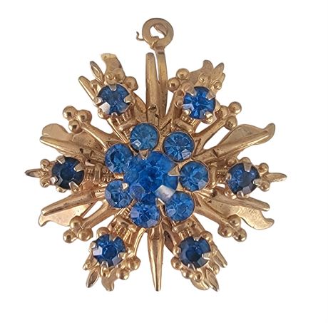 Stunning blue rhinestone pendant