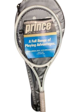 NOS Vintage Prince Spectra Comp 90 Tennis Racket with Case