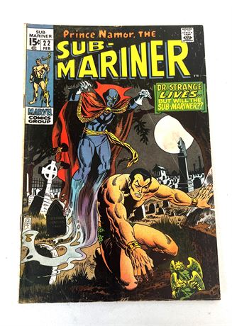 Feb. 1970 Vol 1 Marvel Comics "SUB-MARINER" #22 Comic