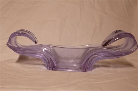 Vintage Alexandrite Art Glass Free Form Centerpiece Bowl
