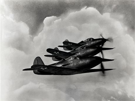WW2 King Cobra Fighter Plane Formation Photo Bell Aircraft Corporation