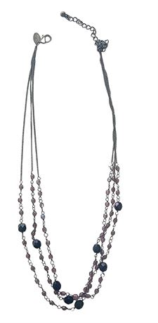 Delicate LIA SOPHIA multi strand purple bead necklace
