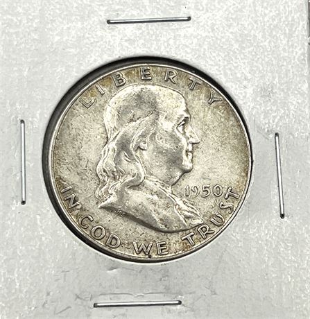 1950 Silver Franklin Liberty Half Dollar