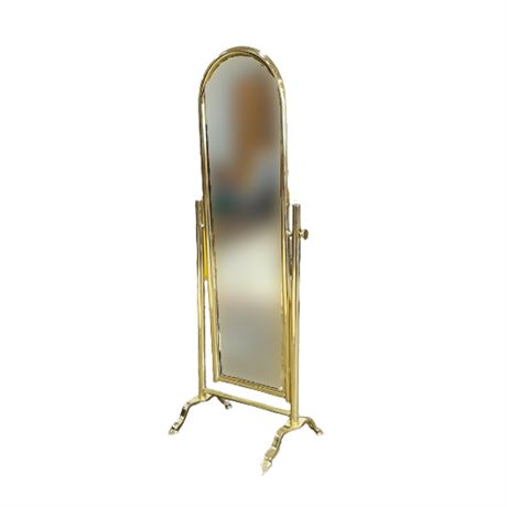 Cast Solid Brass Cheval Mirror