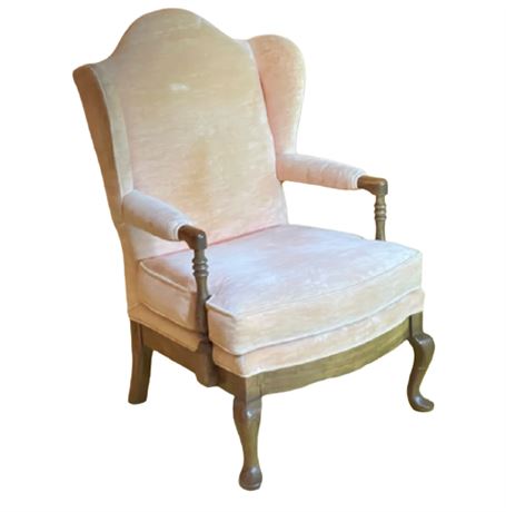 Gardner Schumacher Velvet Queen Anne Wingback Chair