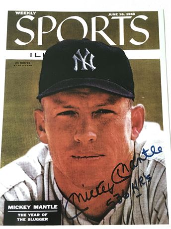 1956 Sports Illustrated Mickey Mantle Signed 8.5x11 Year of The Slugger