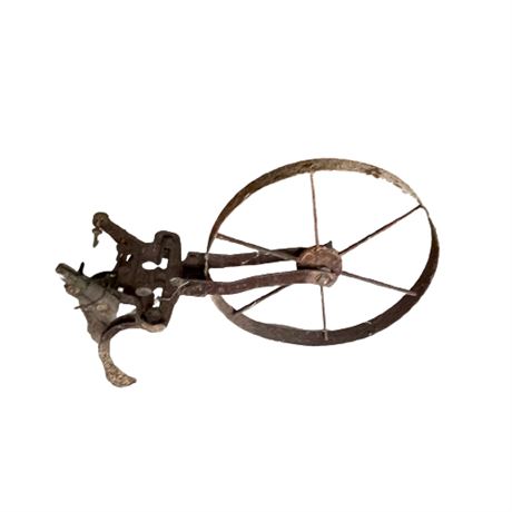 Primitive Single Metal Wheel Tiller