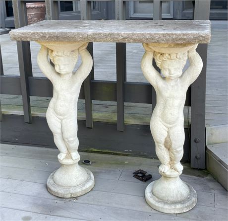 Cast Cement and Stone Table