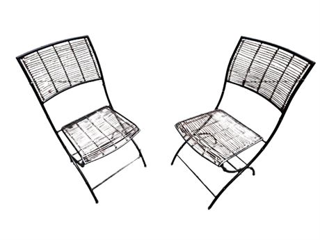 Metal Folding Bamboo Chair