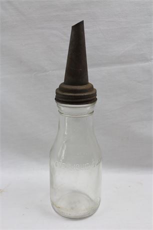 Vintage Glass Oil Bottle with Spout