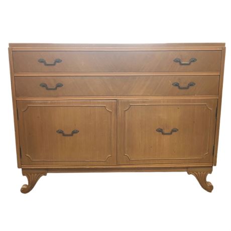RWAY Furniture Vintage Blonde Breakfront Server Wood Dresser
