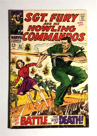 June 1968  Vol. 1 Marvel Comics "SGT. FURY AND HIS HOWLING COMMANDOS" #55 Comic