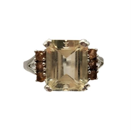 Vintage Design Sterling Ring with Pink Stones