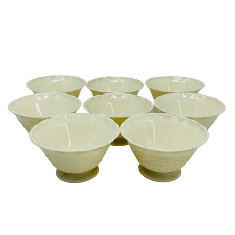 Set of 8 Macbeth Evans Chinex Classic Ivory Footed Sherbet Dishes