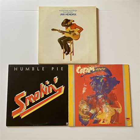 Vintage Vinyl Records Lot of 3: Humble Pie, Cream, Hendrix