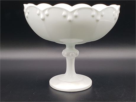 Vintage Milk Glass Pedestal Bowl