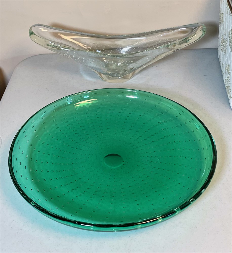 Rust Belt Revival Online Auctions - Mid Century Glass Platter and Bowl