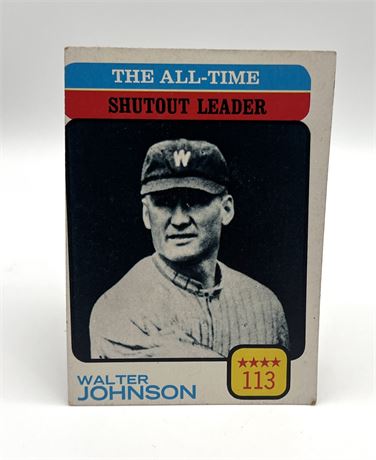 Walter Johnson All Time Shutout Leader Topps #113 Baseball Card