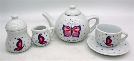 Porcelain Butterfly tea set childs size