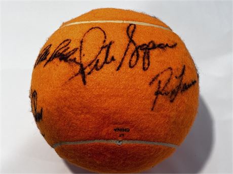 Giant Tennis Ball Pete Sampras Billy Jean King Chris Everet Agassi Autographs