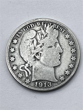 1913-S Barber Half Dollar Coin