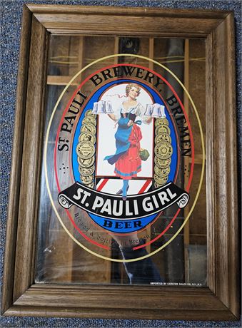 St. Pauli Girl Mirror Beer Sign