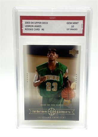 2003-04 Upper Deck LeBron James Rookie Card #6 GEM Mint 10