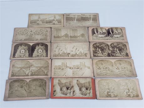 14 Antique Stereoview Cards