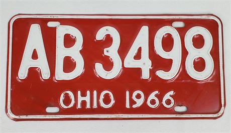 Vintage Ohio License Plate