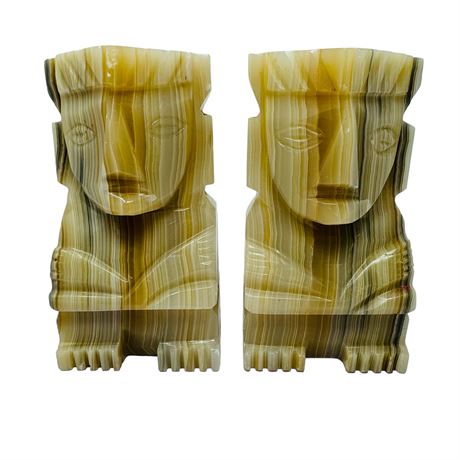 Two Marbel Aztec Bookends