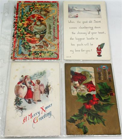 VTG Christmas Santa Post Cards