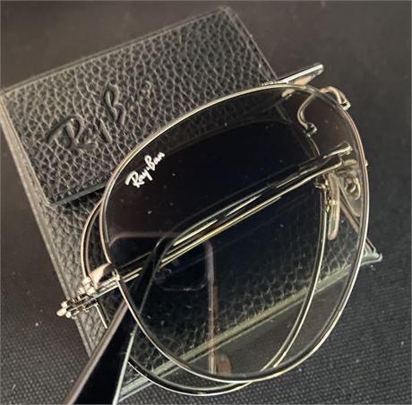 Vintage Rayban Foldable Aviator Sunglasses and Case