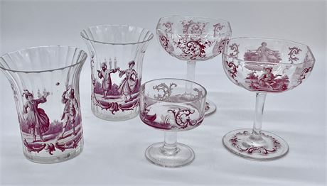 Group of Continental Enameled Drinkware
