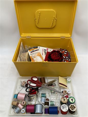 Cheery Yellow Sewing Supply Box