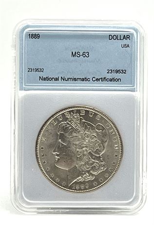 1889 Silver Morgan Dollar NNC MS63
