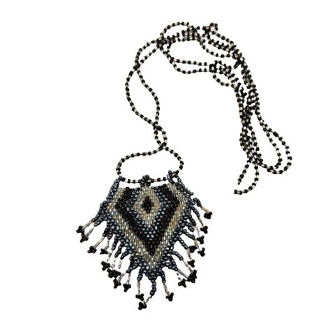 Loom Beaded Necklace with Fringe