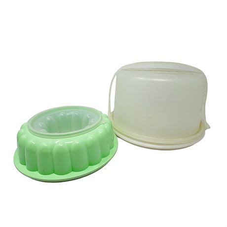 Vintage Cake Carrier and Jell-o mold