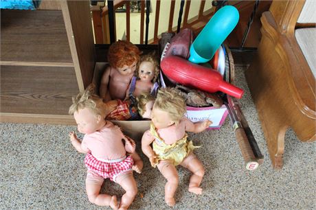 Vintage Dolls and Outdoor Games Equipment