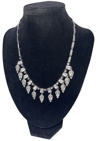 Vintage Princess Rhinestone Dangle Necklace