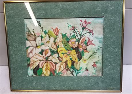 Framed Canvas Floral Print