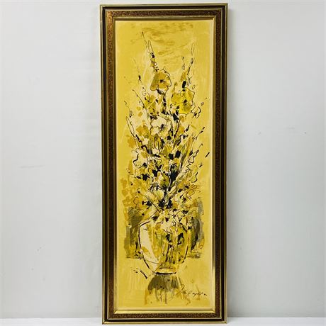 Vintage John Haymson "Florals in Vase" Framed Print
