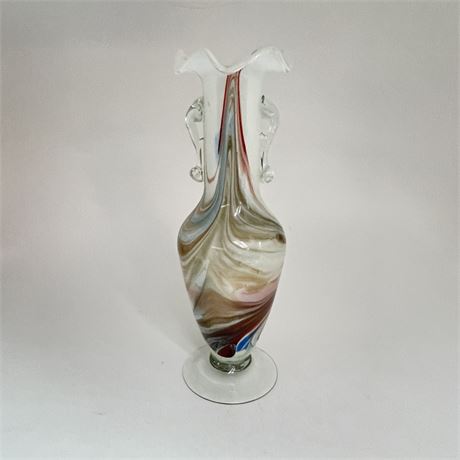 Art Glass Murano Ewer Style Vase
