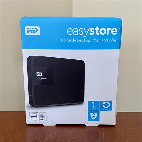 New WD Easystore 1TB External Portable Backup