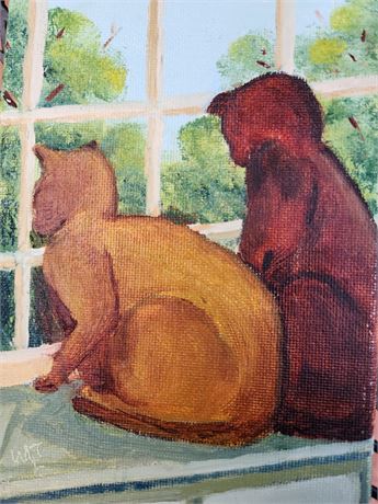 Two Cat, oil painting
