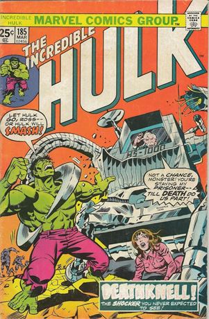 Incredible Hulk #185 ORIGINAL Vintage 1975 Marvel Comics Deathknell