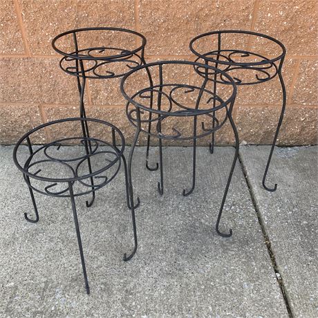 Lot of 4 Black Plant Stands