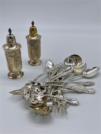 Assorted Sterling Silver Spoons and Shakers