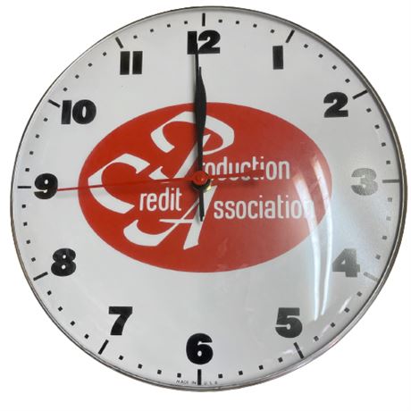 Vintage Credit Production Association Advertising Wall Clock
